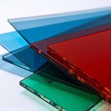 Lastre di acetato colorato per la produzione di montature.